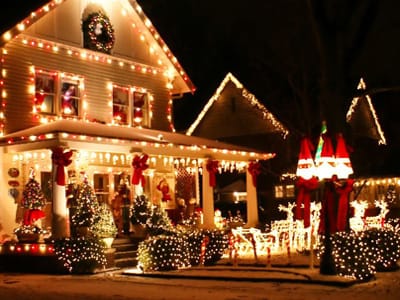 this image shows Christmas lights installation in Cameron Park, CA