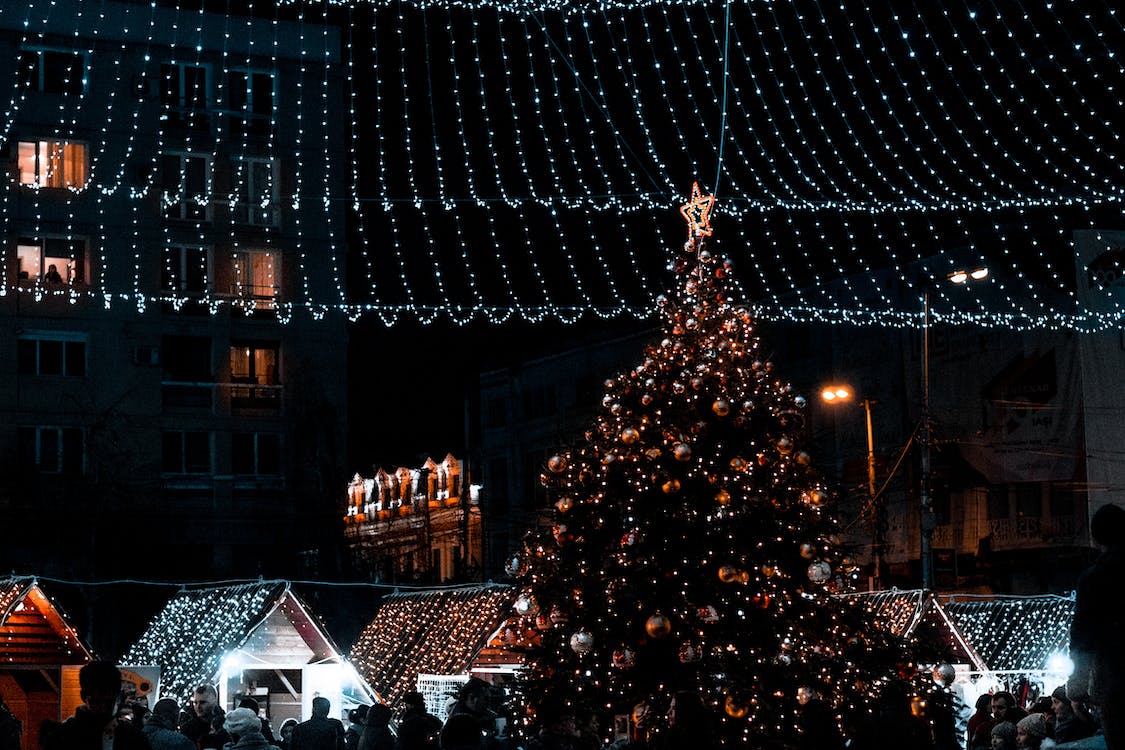 this image shows commercial Christmas lights installation in Cameron Park, CA