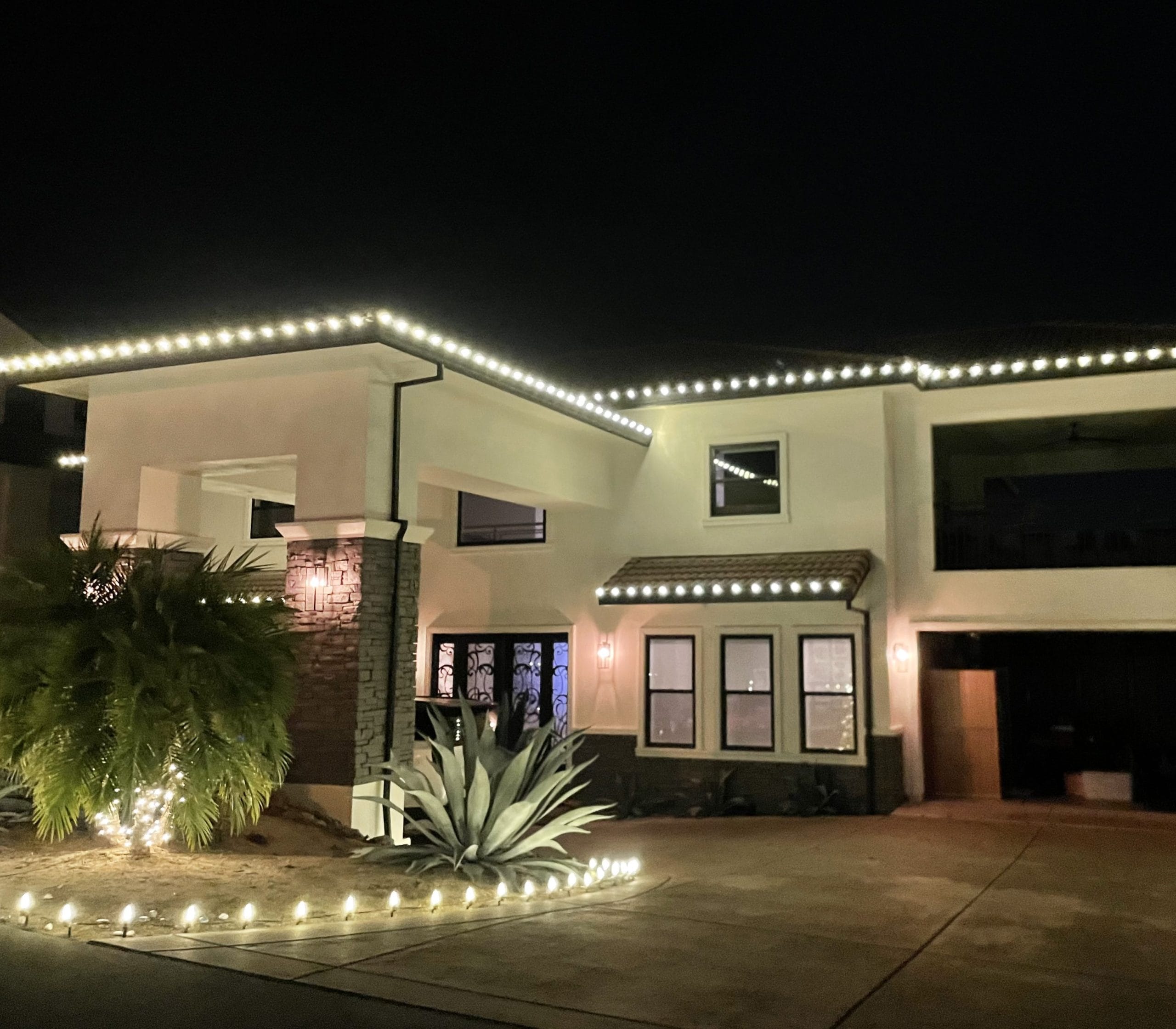 this image shows Christmas lights installation in Cameron Park, CA