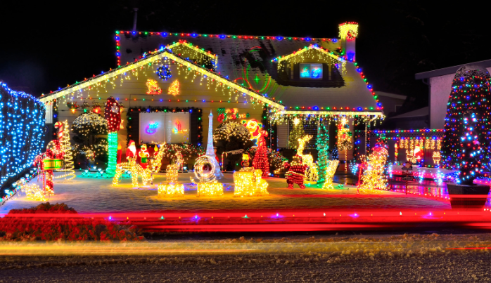 this image shows Christmas lights in Cameron Park, CA