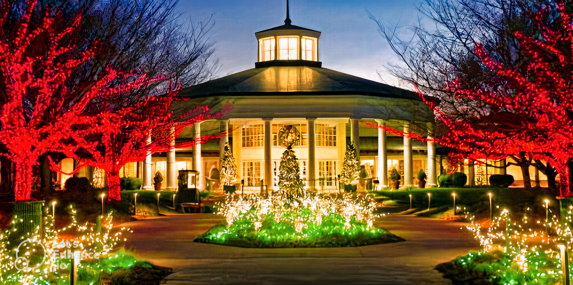 this image shows Christmas lights in Cameron Park, CA